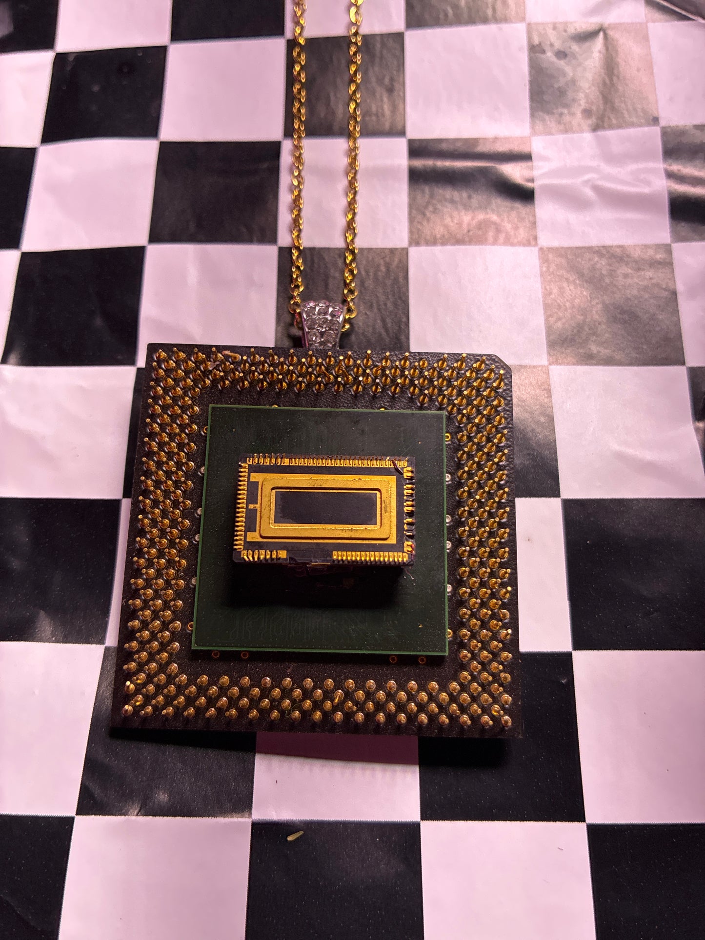 Green magic chip custom pendant