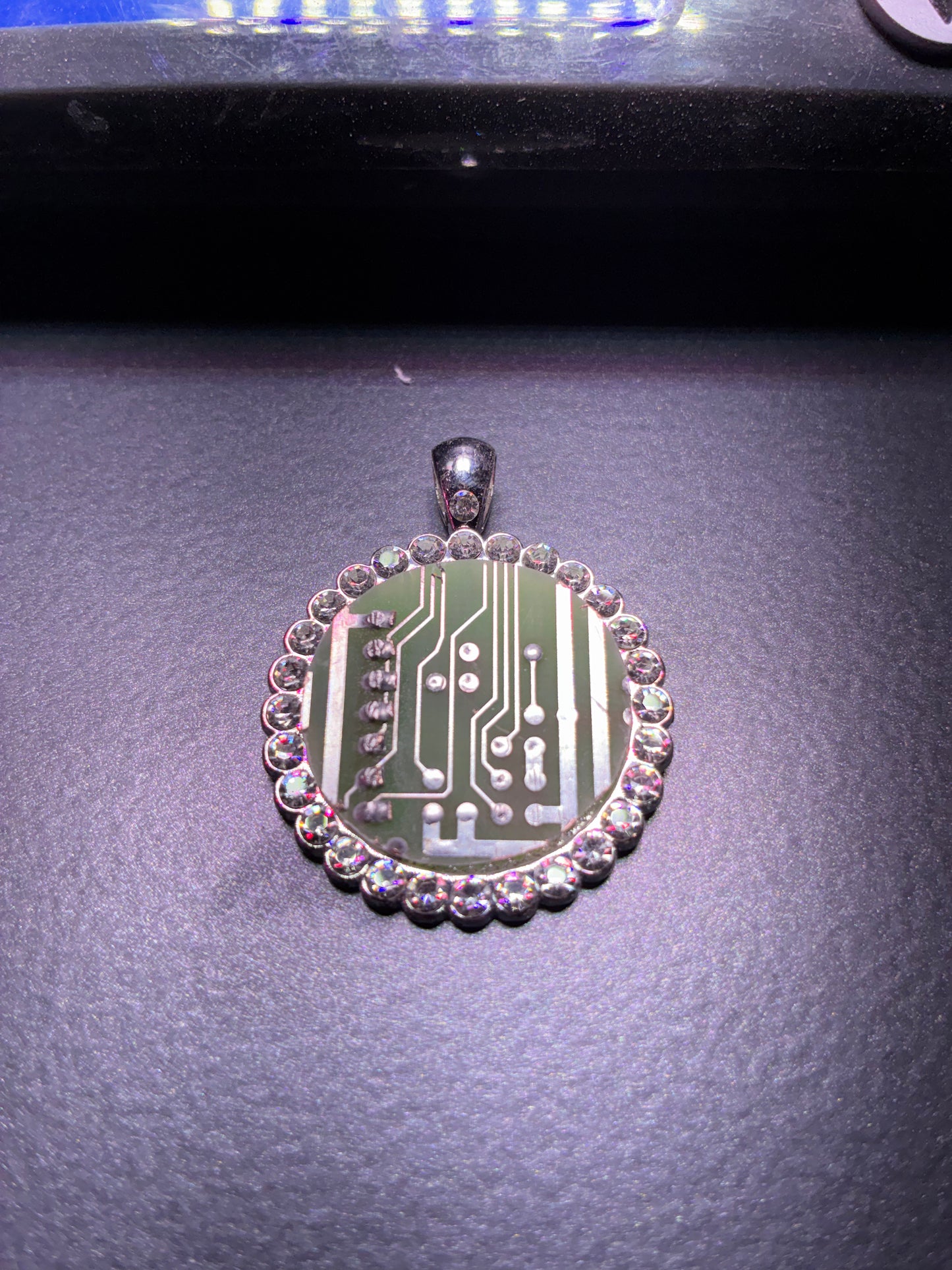 The silver circuit custom pendant